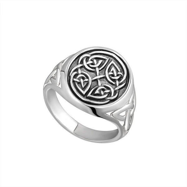 Men's Silver Celtic Knot Signet Ring