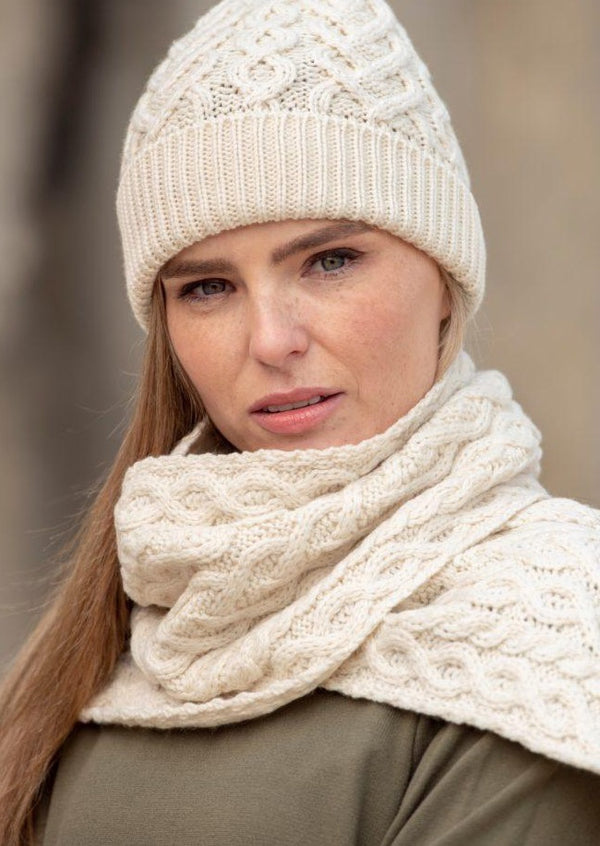 Aran Super Soft Heart Scarf
