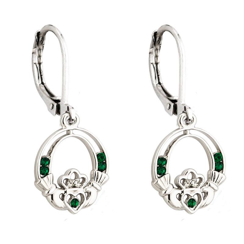Crystal Claddagh Earrings