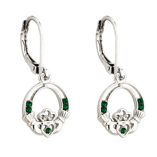 Crystal Claddagh Earrings