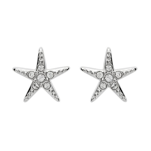 Stud Star Fish Earrings With Swarovski® Crystals