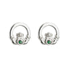 Crystal Claddagh Stud Earrings
