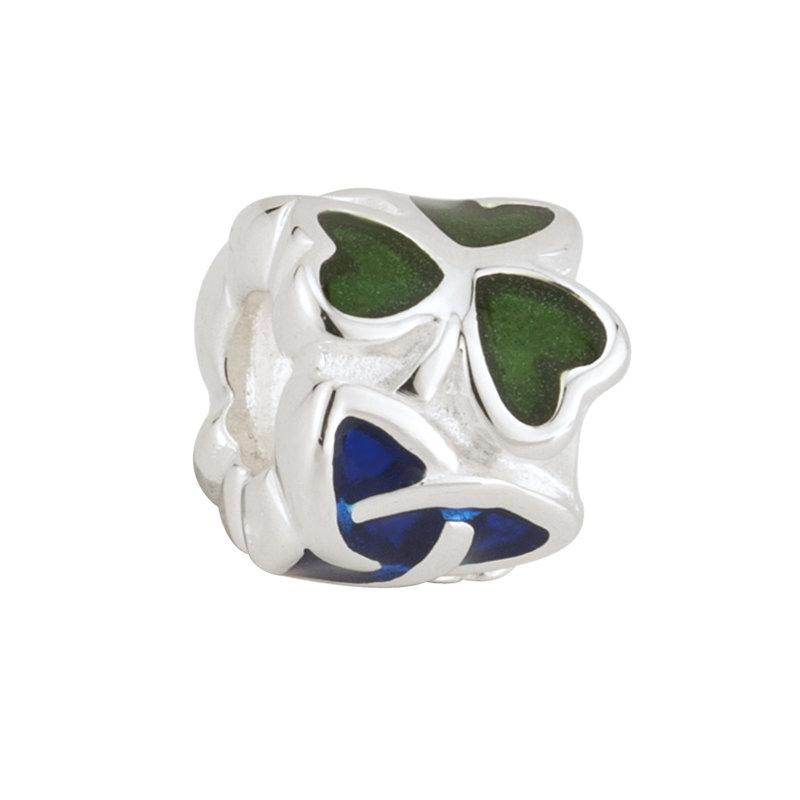 Solvar Green & Blue Shamrock Trinity Knot Bead S80128