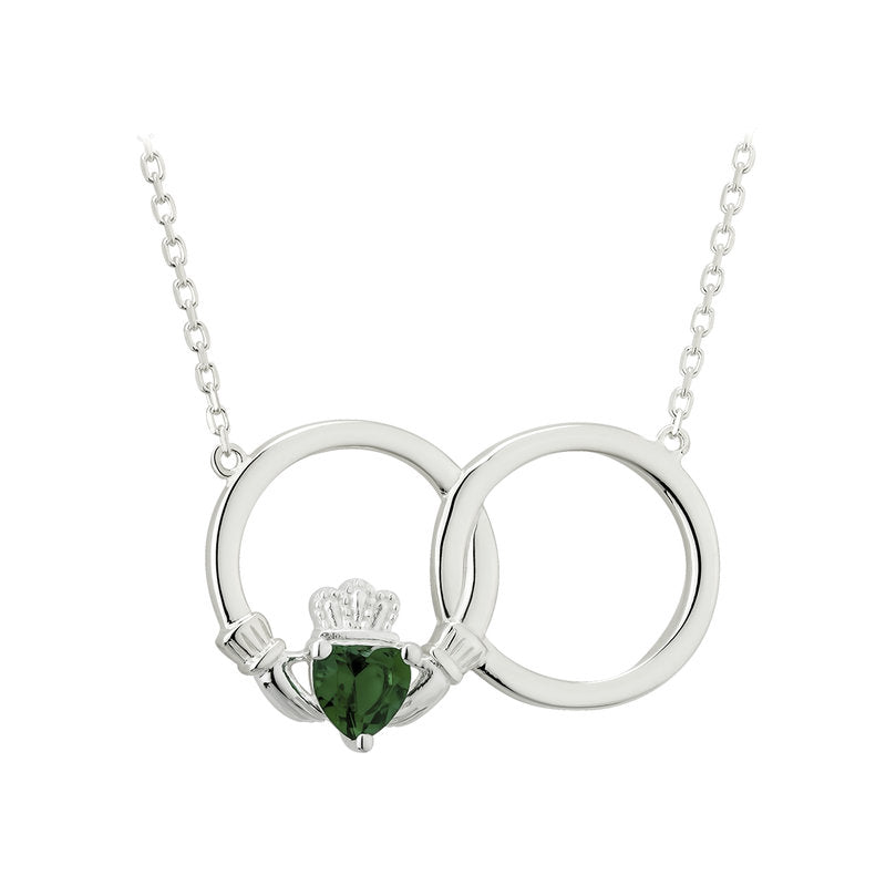 Crystal Claddagh Circle Necklet