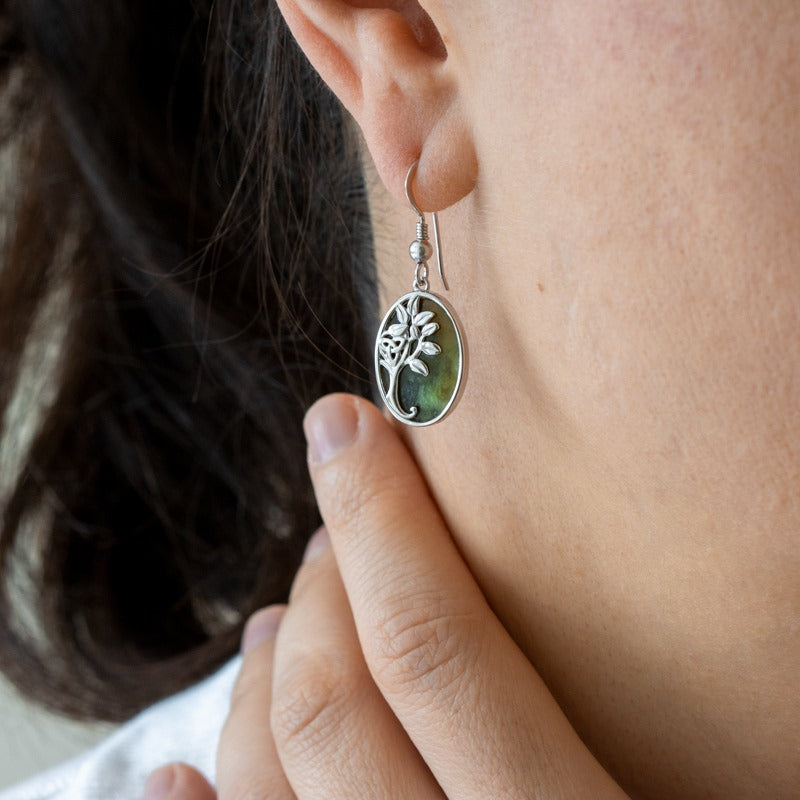 Connemara Marble Tree of Life Dangle Drop Earrings S33769