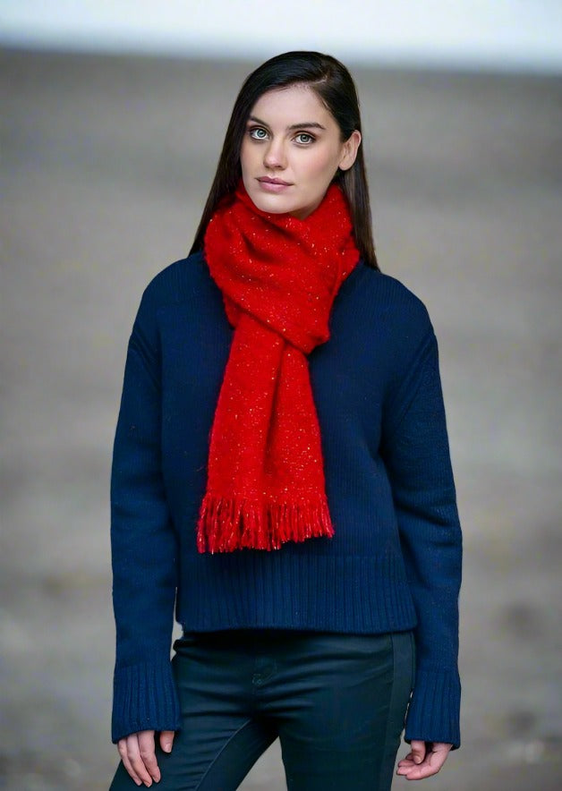 Mucros Red Alpaca Kells Irish Scarf