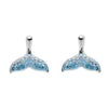 Whale Tail Aqua Earrings With Swarovski® Crystals