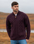 Aran Crafts Men's Half Zip Merino Wool Sweater | Made in Ireland
