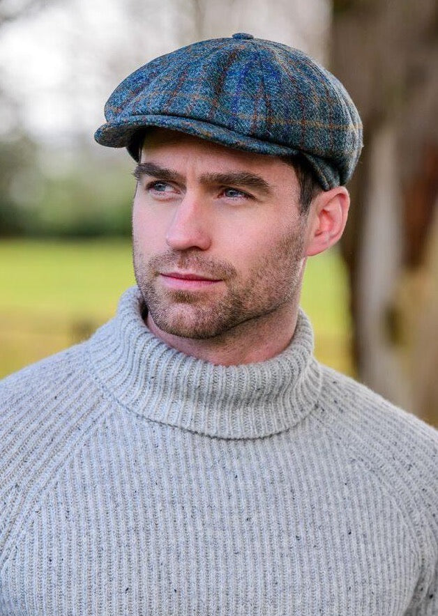 Mucros Teal 8 Piece Driving Cap