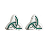 Solvar Rhodium Enamel Trinity Stud Earrings S33174