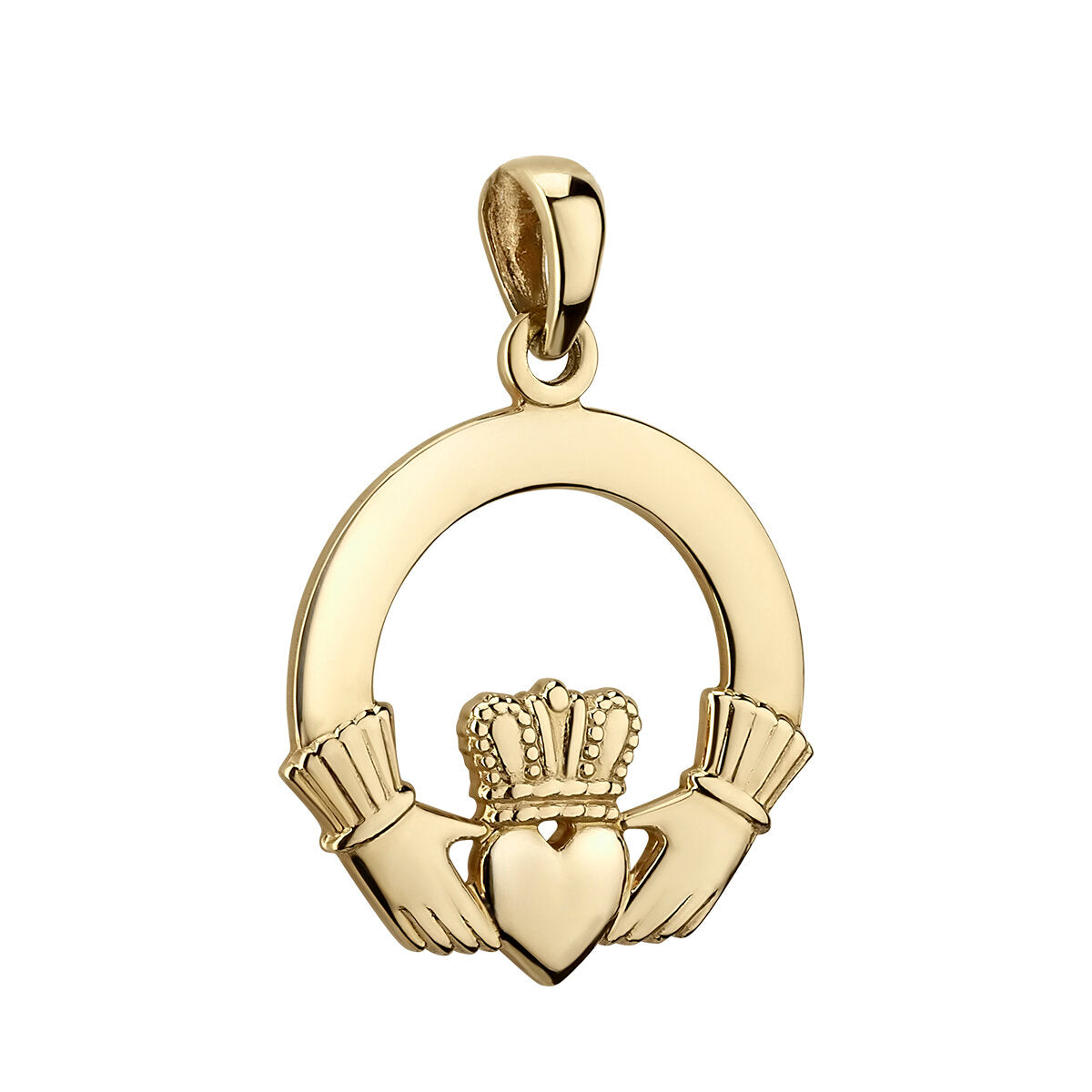 14k Gold Medium Claddagh Charm