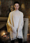 Aran Pattern Natural Pocket Shawl