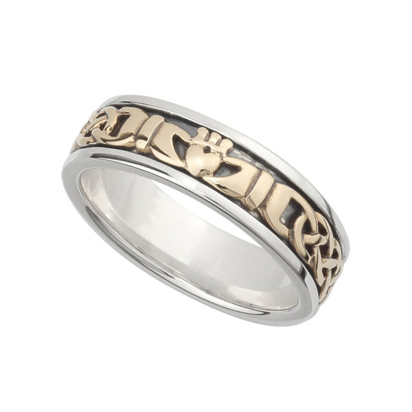 Ladies Silver & Gold Claddagh Ring