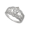 Solvar 14k White Gold Diamond Claddagh Band S21024