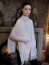 Aran Pattern Natural Pocket Shawl