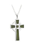 Connemara Marble Celtic Cross Pendant - Sterling Silver with Ancient Irish Stone