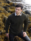 Donegal Curl Neck Green Sweater