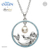 Shanore Mermaid Pearl Pendant With Aquamarine Swarovski Crystals - OC12 - Skellig Gift Store