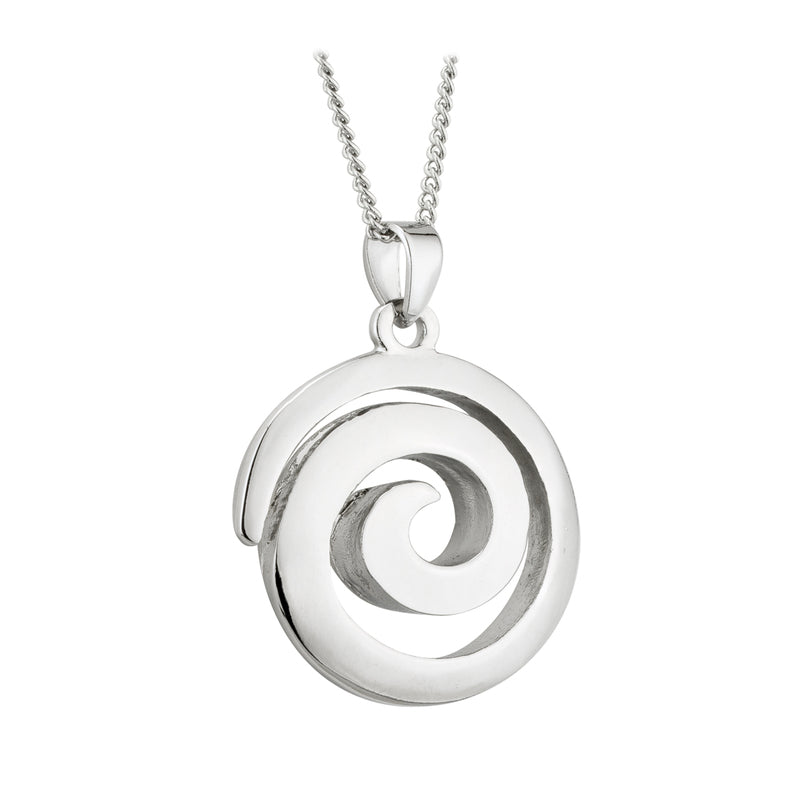 Solvar Rhodium Spiral Pendant S46162