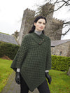 Nua Super Soft Green Merino Wool Aran Poncho