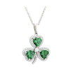 Solvar Sterling Silver Green Cz Shamrock Pendant