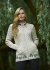 Aran Crafts Shamrock Zip Cardigan - Skellig Gift Store