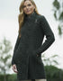 Aran Crafts Cable Knit Side Zip Coat | Green