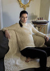 Aran Crafts Hearts High Neck Sweater | Natural