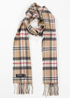 John Hanly Classic Camel Tartan Merino Scarf 136