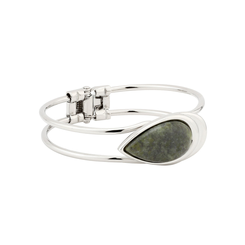Solvar Rhodium Connemara Marble Bangle s5781