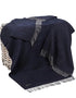 John Hanly Cashmere Merino Throw - Navy Gray