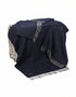 John Hanly Cashmere Merino Throw - Navy Gray