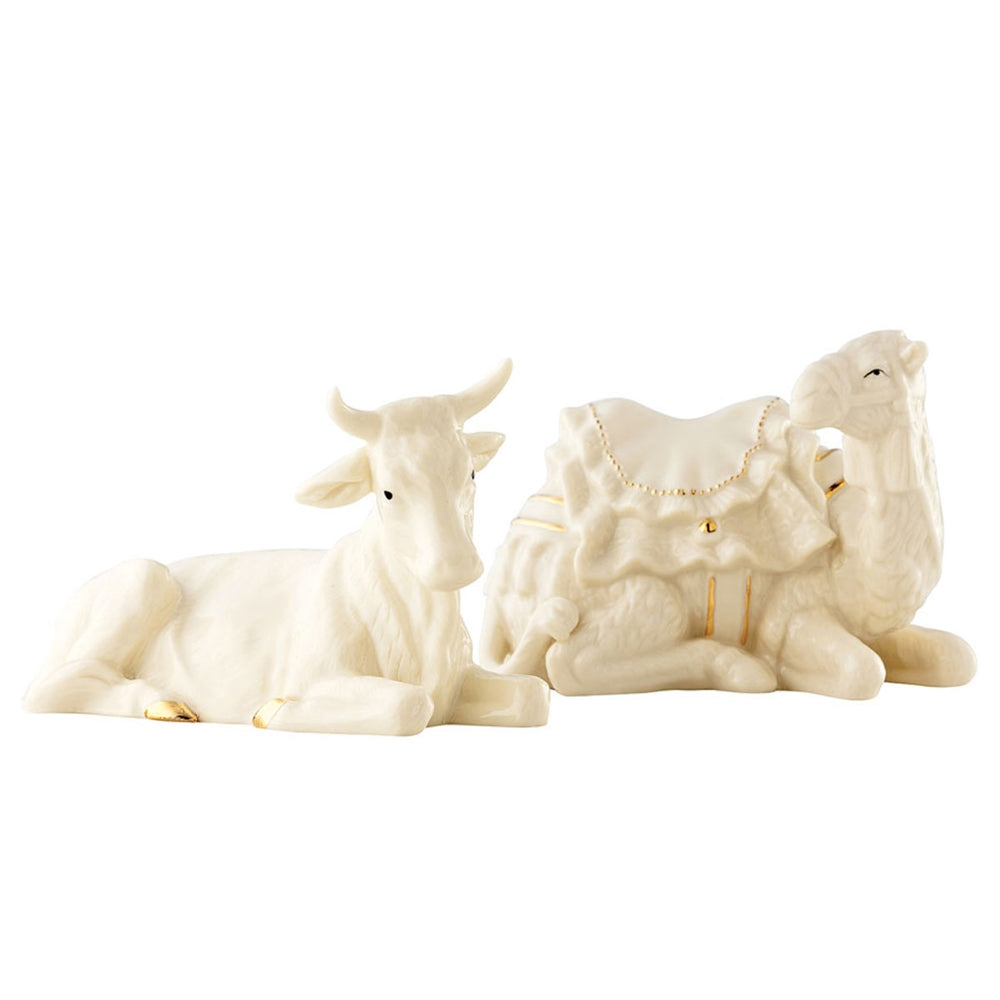 Belleek Living Manger Set - Ox And Camel
