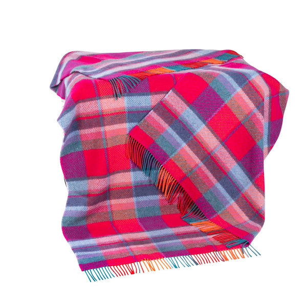 John Hanly Orange Cerise Cashmere Throw