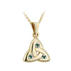Solvar 14K Gold Emerald Trinity Knot Pendant S4715