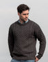 Aran Kildare Charcoal Merino Crew Neck Sweater | 100% Irish Wool