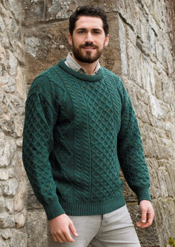 Inis Mor Aran Sweater | Green