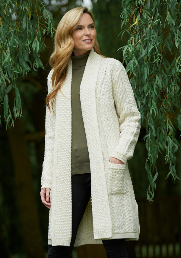 Aran Crafts Edge To Edge Coat - Natural