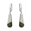 Silver Marble Trinity Knot Drop Earrings