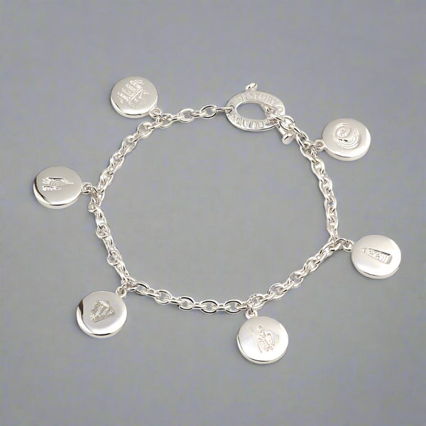 Solvar History of Ireland Silver Charm Bracelet s5558