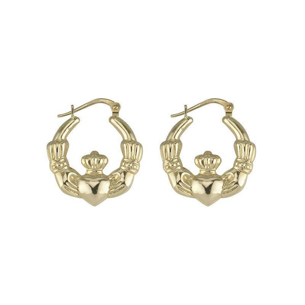 10K Gold Claddagh Hoops