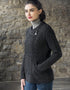 Aran Heart Design Zip Cardigan | Charcoal
