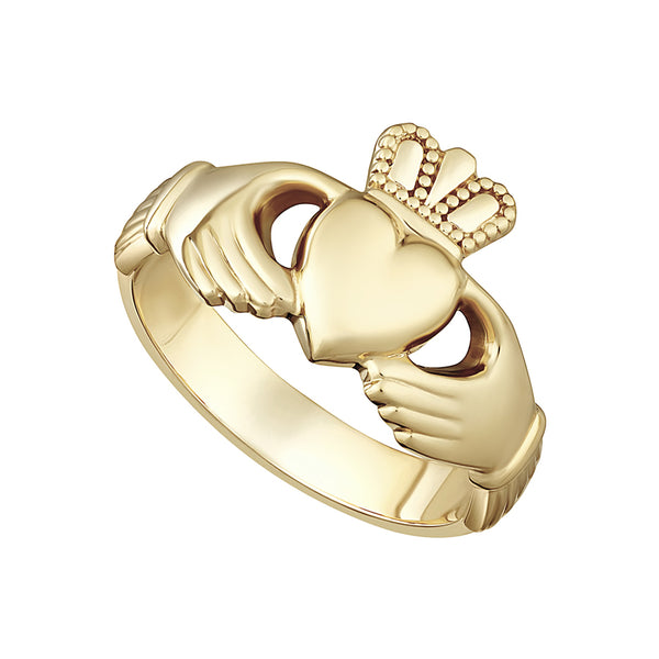 Solvar 9K Heavy Gents Claddagh Ring S2268