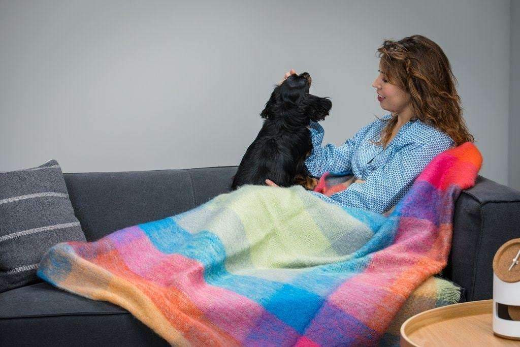 Foxford Colour Block Mohair Throw
