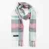 John Hanly Aqua Grey Cream & Pink Scarf 173