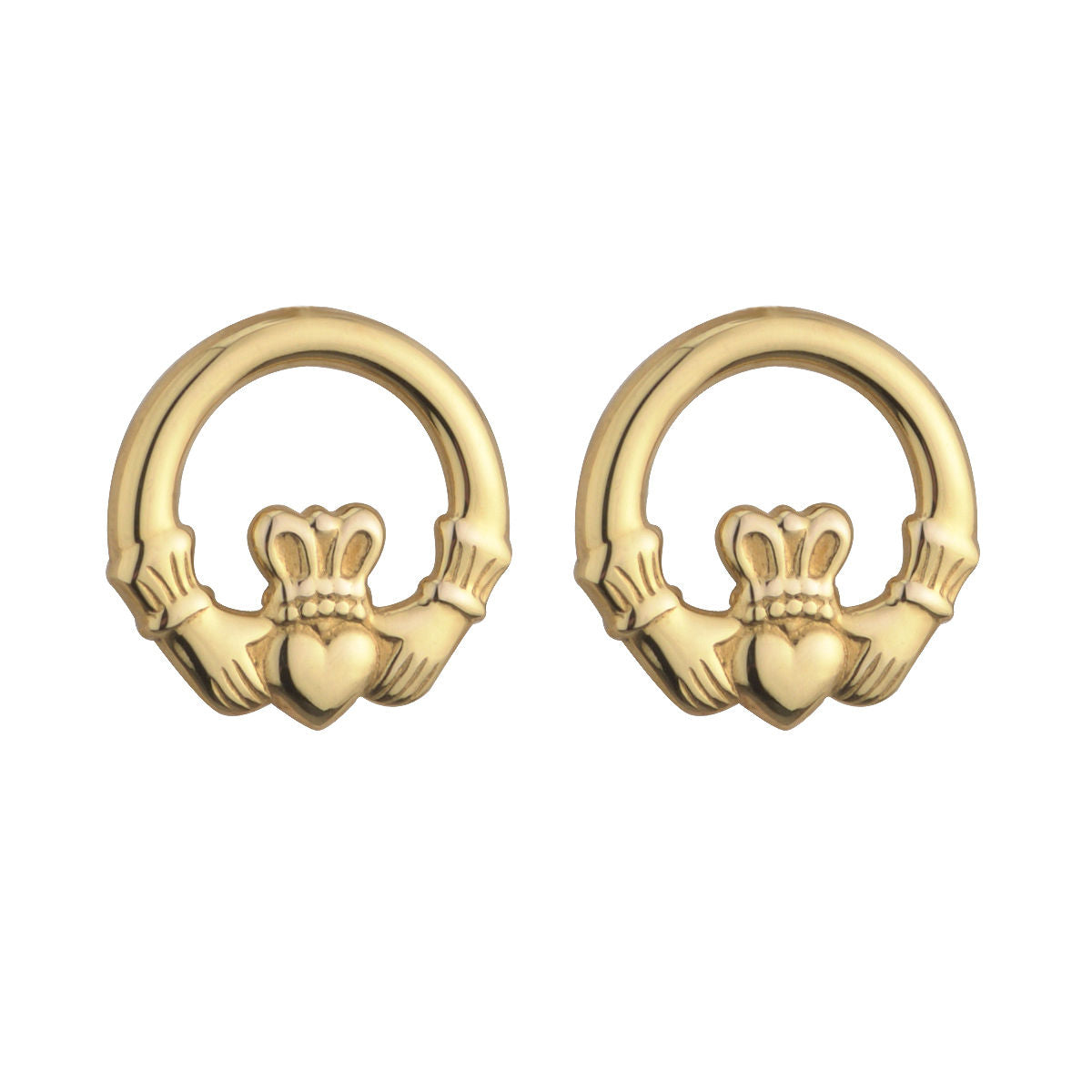 9k Gold Light Claddagh Earrings