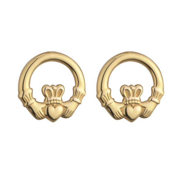 9k Gold Light Claddagh Earrings