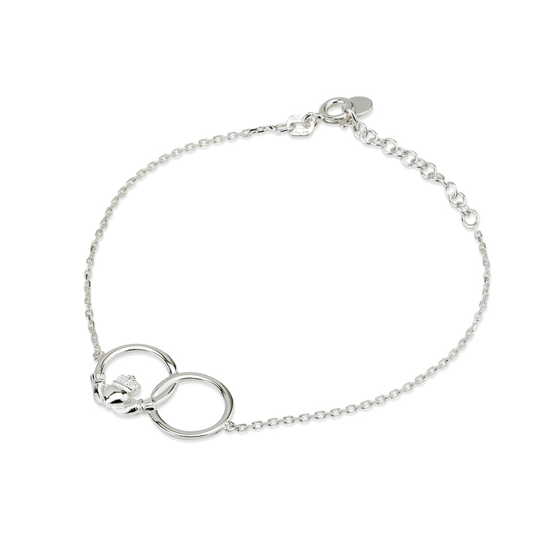 Solvar Sterling Silver Claddagh Circle Bracelet S5977