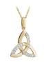 14K Gold Two Tone Diamond Trinity Knot Pendant