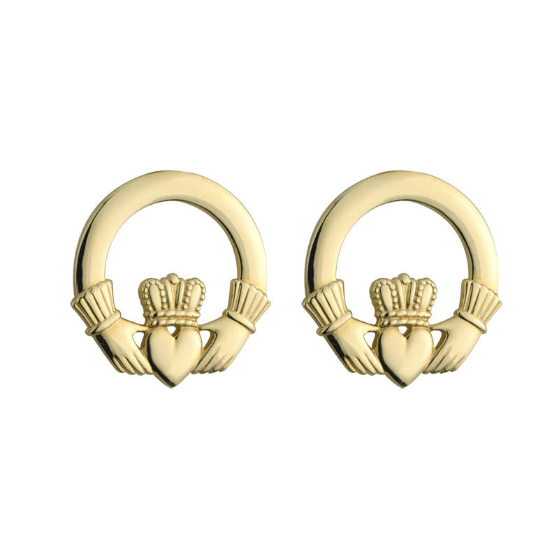 14k Gold Claddagh Earrings